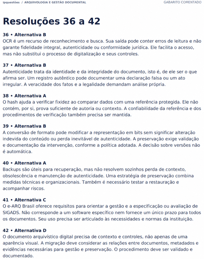 Arquivologia: questões com gabarito comentado