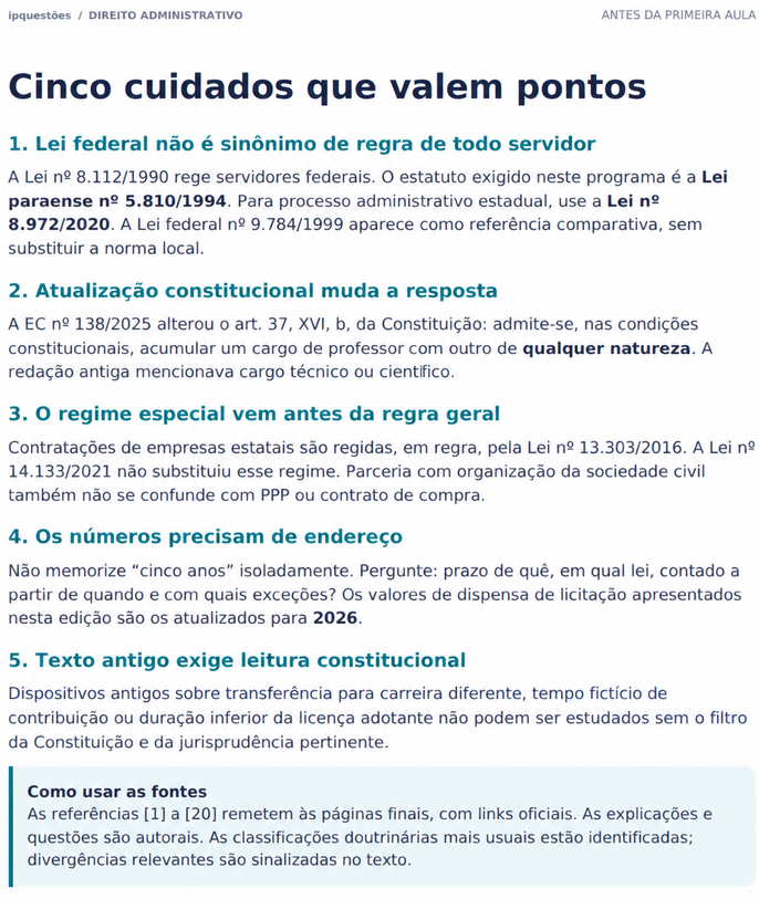 Direito Administrativo: cuidados para a prova